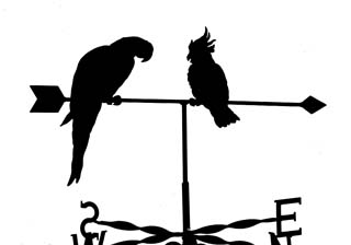 Parrot and Cockatiel weathervane